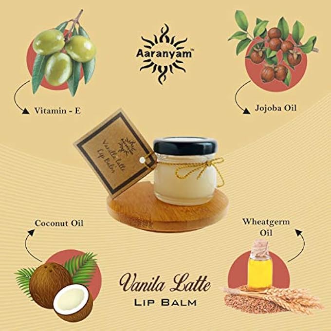Aaranyam ORGANIC | VANILLA LATTE LIP BALM FOR MEN & WOMEN HEALS AND REPAIRS, LASTING MOISTURE< SUN PROTECTION & NOURISHES 75 G - Image 3